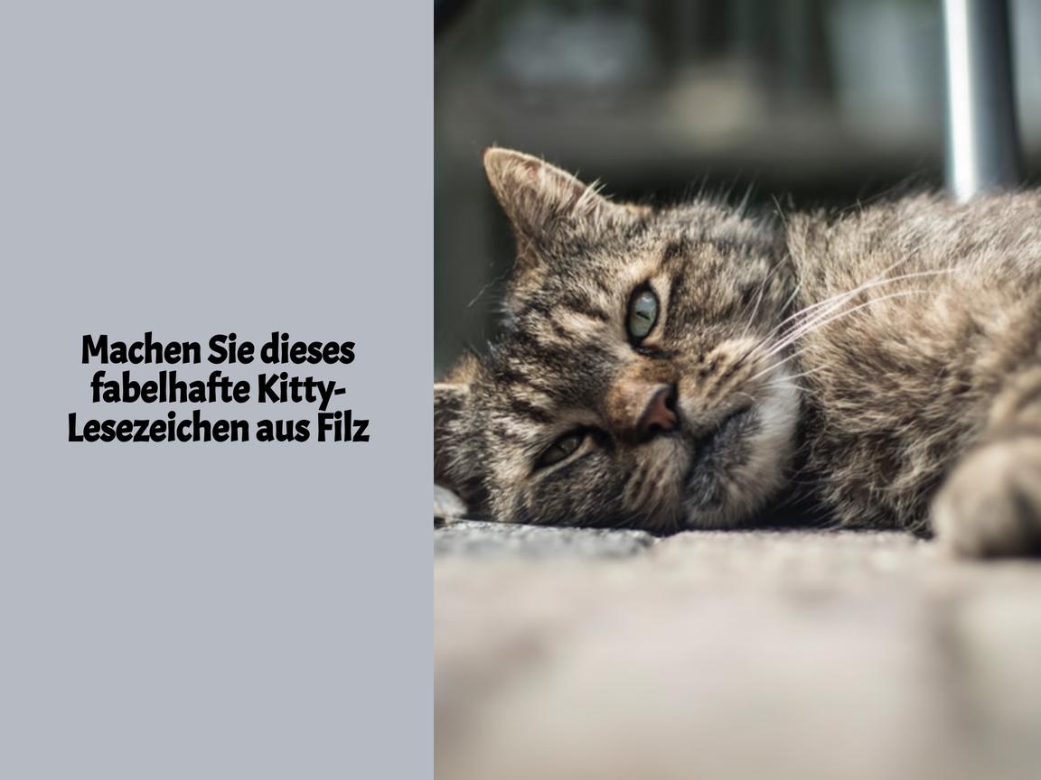 Machen Sie dieses fabelhafte Kitty-Lesezeichen aus Filz